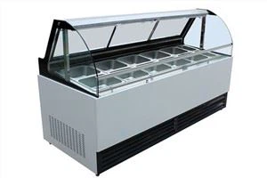 Arc Glass Air Cooling Front Open Air Curtain Counter Food